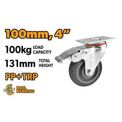 KOTAČ ZA KOLICA OKRETNI SA KOČNICOM 100 MM - MAX. 130 KG