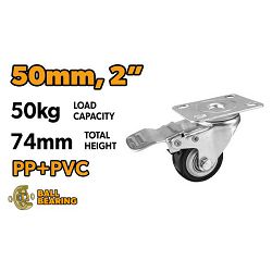 KOTAČ ZA KOLICA OKRETNI SA KOČNICOM 50 MM - MAX. 50 KG