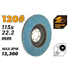 LAMELNI BRUSNI DISK SS115X22.2 MM GRANULACIJA 120 - CIRKONI