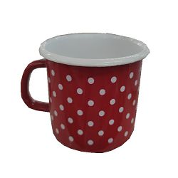 LONČIĆ 10 CM , O,6 L TOČKICA/CRVENA