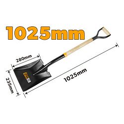 LOPATA RAVNA ŽELJEZNA SA DRVENIM DRŽALOM 1025 MM