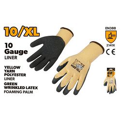 RUKAVICE RADNE (LATEKS PJENASTE ZELENE NABORANE) 10 (XL)