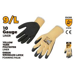 RUKAVICE RADNE (LATEKS PJENASTE ZELENE NABORANE) 9 (L)