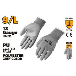 RUKAVICE RADNE (PU PREMAZANE SIVE) 9 (L)