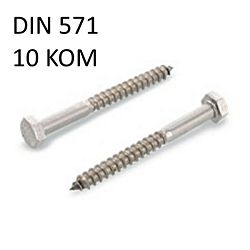 VIJAK HEX/PL. M6X60 E 10KOM DIN 571