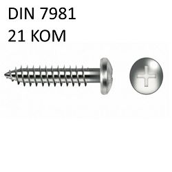 VIJAK LIM 3.5X13 A 21KOM DIN 7981
