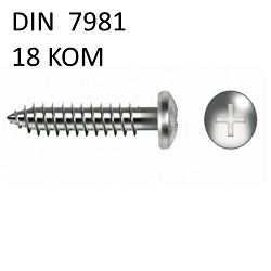 VIJAK LIM 3.5X19 A 18KOM DIN 7981