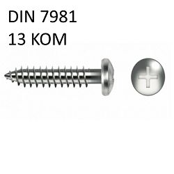 VIJAK LIM 4.8X40 C 13KOM DIN 7981