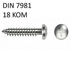 VIJAK LIM 5.5X45 C1 18KOM DIN 7981